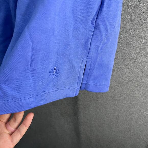 Isaac Mizrahi LIVE! Essentials V-Neck Elos Sleeve Tunic Blue Orchid Large - Picture 8 of 10